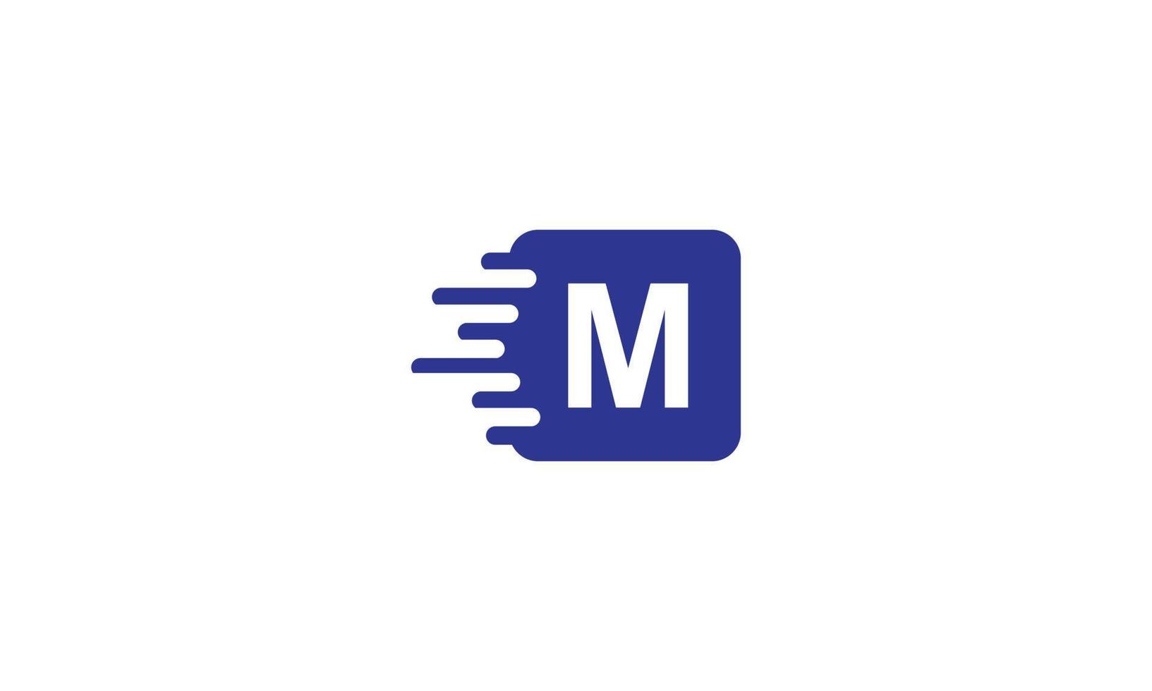 logotipo de entrega letras del alfabeto inglés m elementos de plantilla de diseño vectorial para su aplicación o empresa. vector