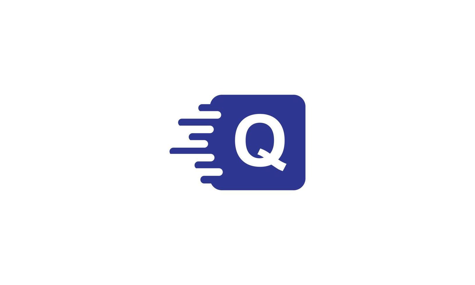 Delivery logo english alphabet letters Q Vector design template elements for your application or company.