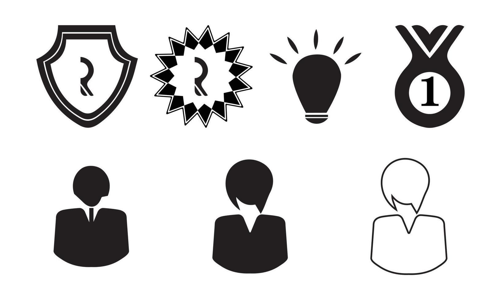 Creative idea Logo,badge logo and Set of vector men and women with business avatar profile picture isolated on white background. Symbol of creativity. EPS 10