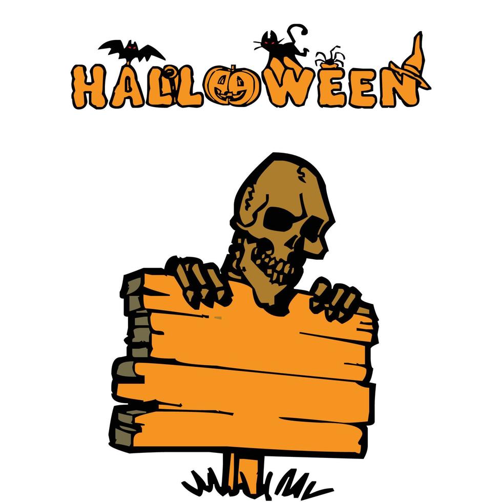 Halloween scary signboard vector