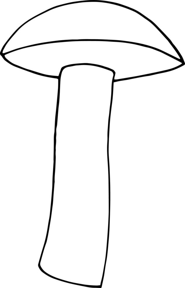 boletus mushroom sketch hand drawn doodle. icon, , monochrome. nature plant food vector