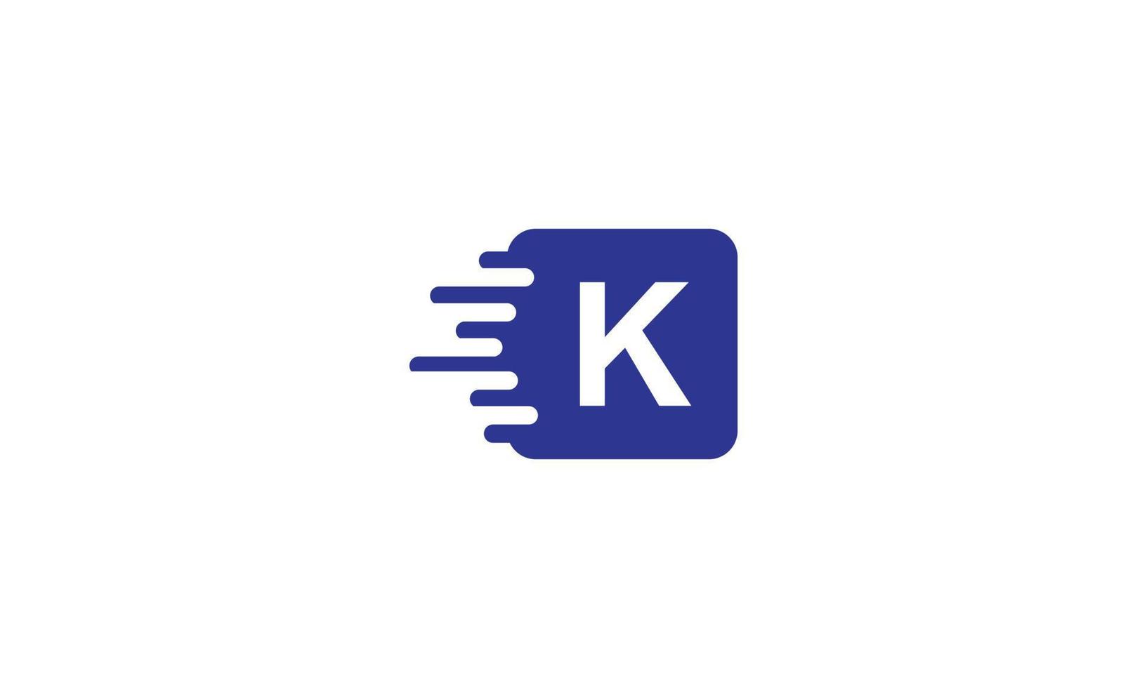 logotipo de entrega letras del alfabeto inglés k elementos de plantilla de diseño vectorial para su aplicación o empresa. vector
