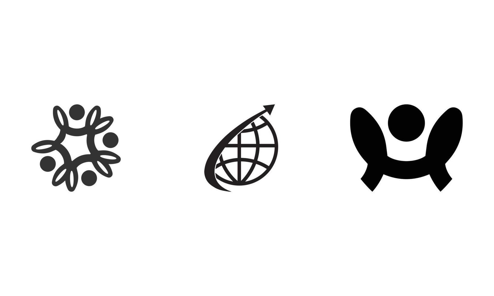 world global logo.All In One Abstract People network Logo Icon Elements Template vector