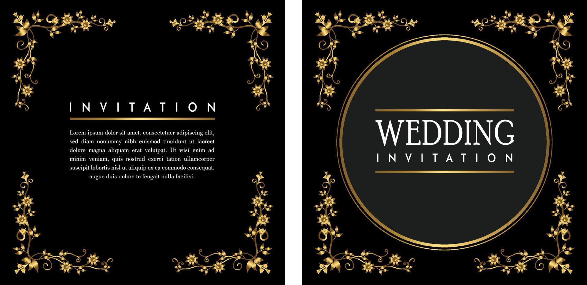 Golden Wedding Invitation Card. Invitation Card with Luxury Concept, Golden Mockups. vector