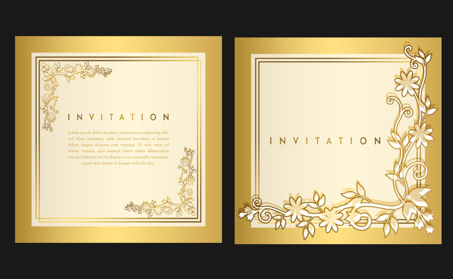 Golden Wedding Invitation Card. Invitation Card with Luxury Concept, Golden Mockups. 10997988