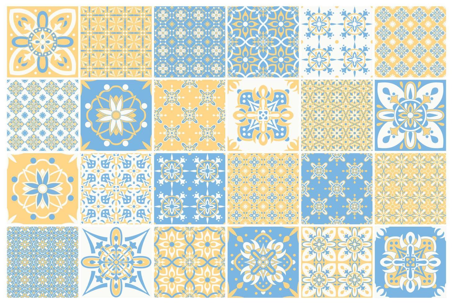 Traditional ornate portuguese tiles azulejos. Vintage pattern for textile design. vector