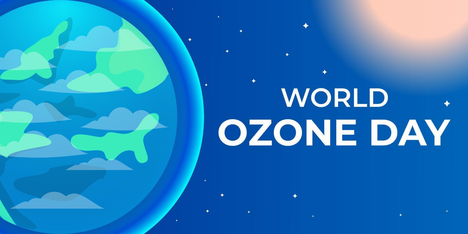 banner de ilustración del día mundial del ozono degradado vector