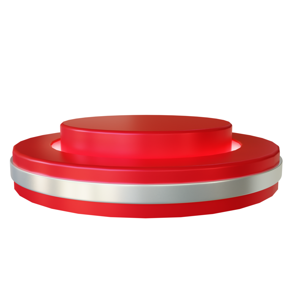 Glowing Red Podium Realistic 3D Render png
