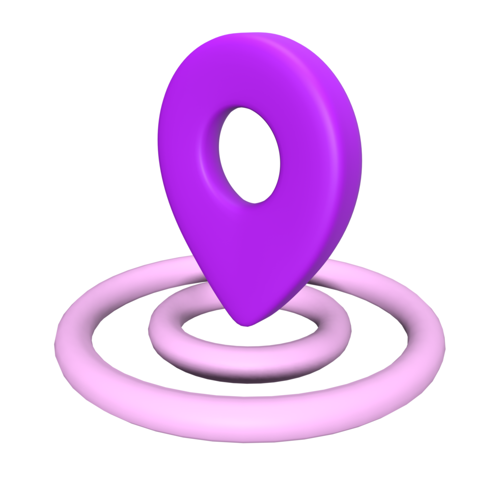 diseño de ilustración de pin de mapa 3d png