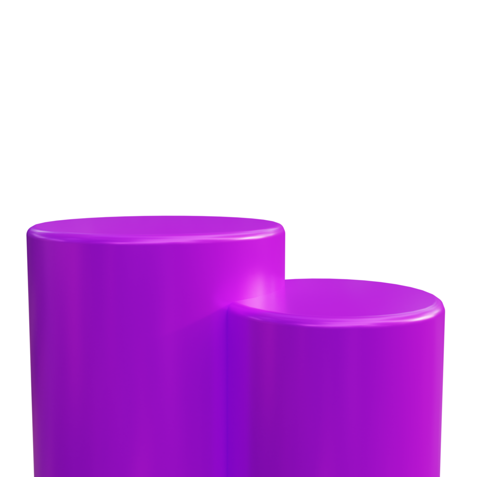 3d renderização do pódio do círculo roxo png