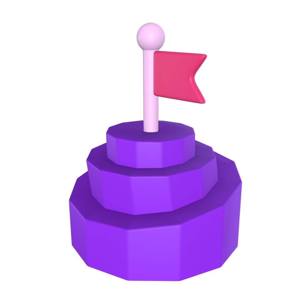 Stylized 3D Checkpoint Illustration Top View png