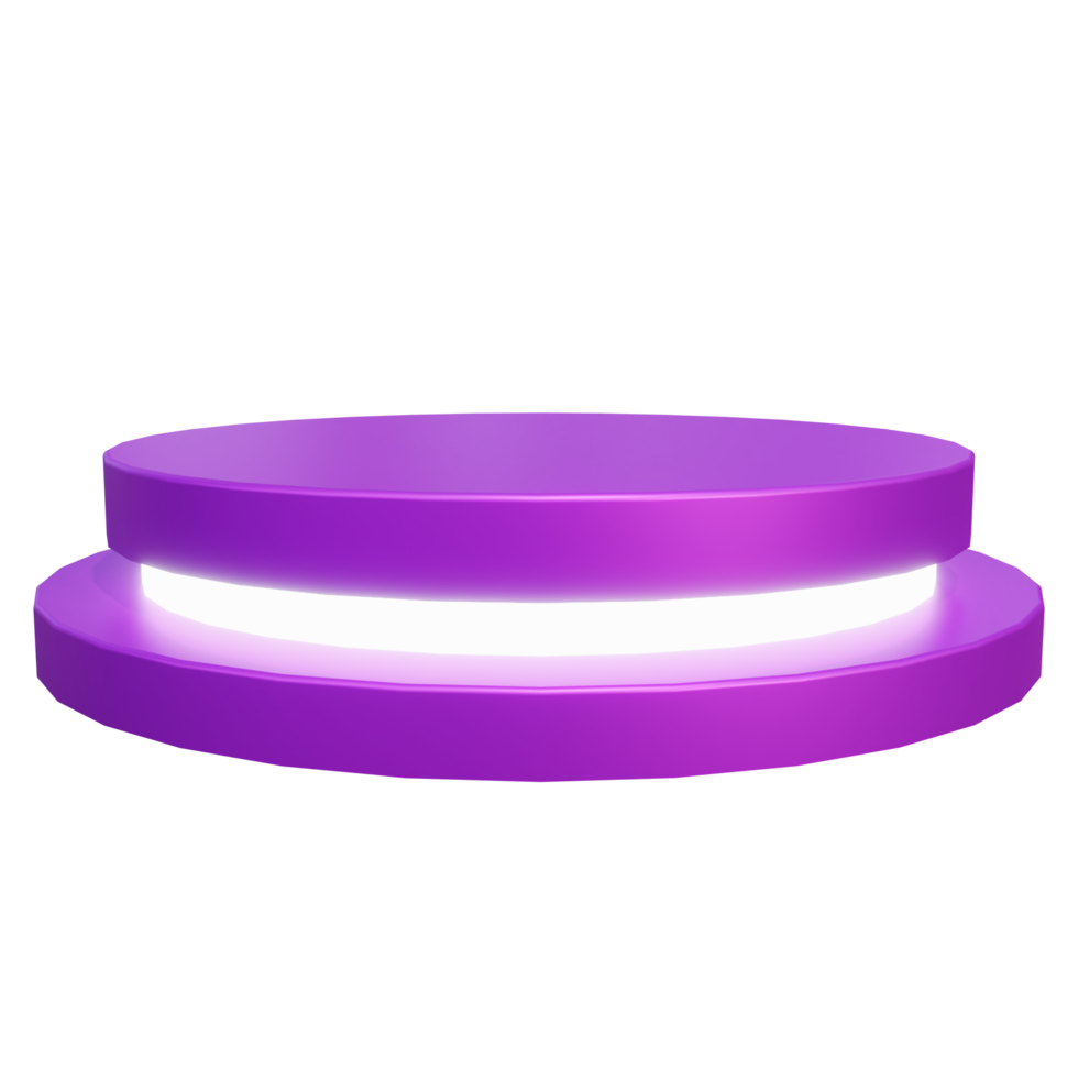 Realistic Purple Glow Podium 3D Render png