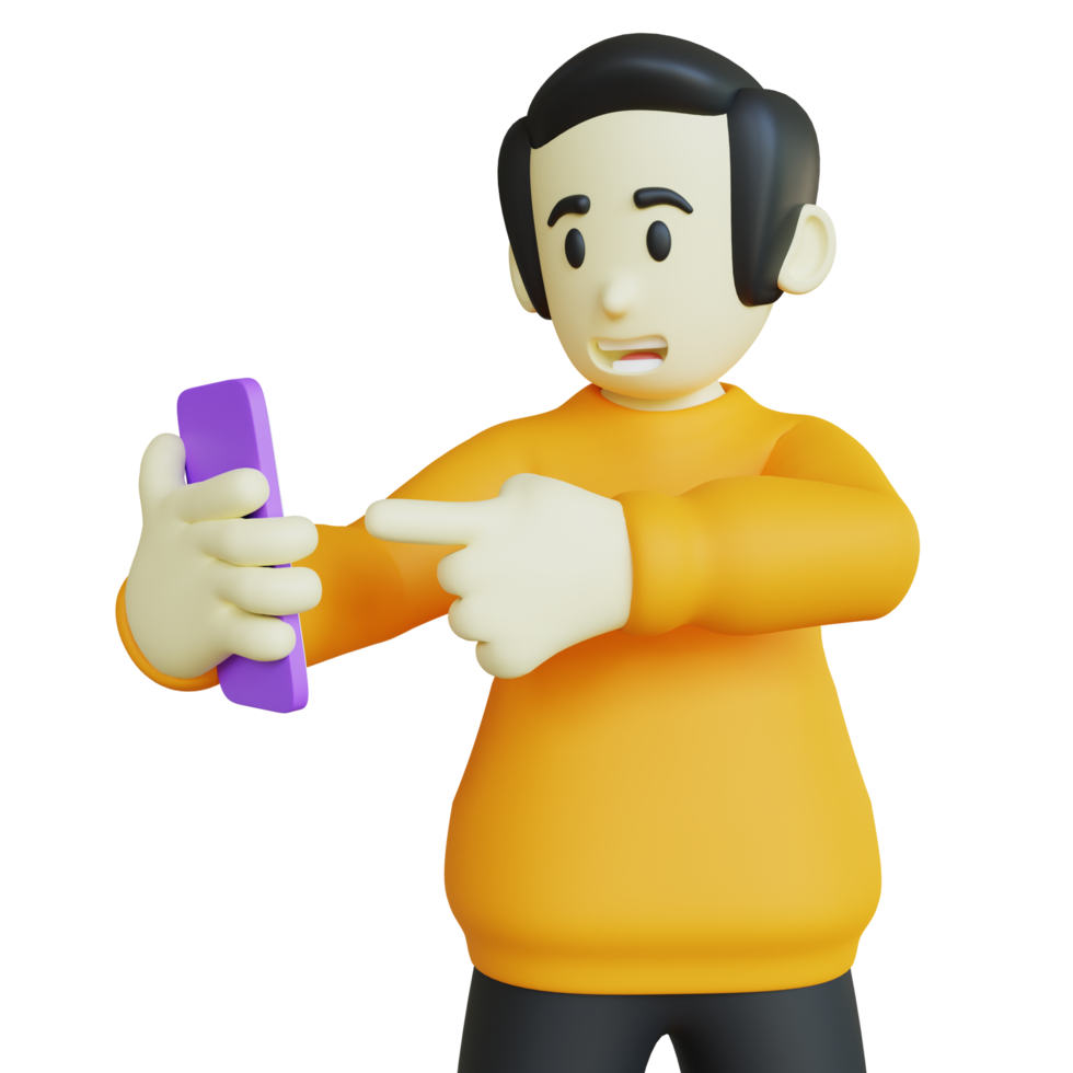 Stylized 3D Character Using Mobile Phone png