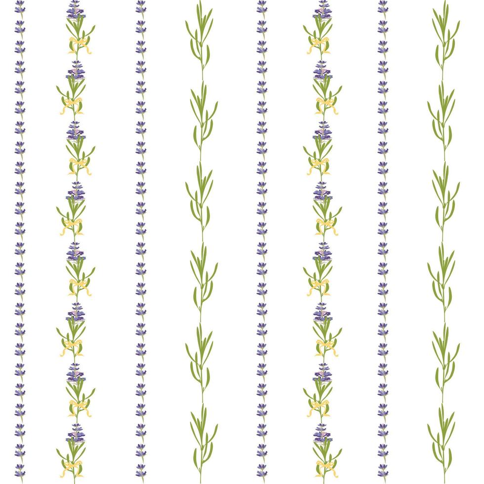 Seamless pattern with violet Lavender beautiful flower template in flat watercolor style isolated on white background for wedding card, invitation, travel flayer. Botanical illustration. vector