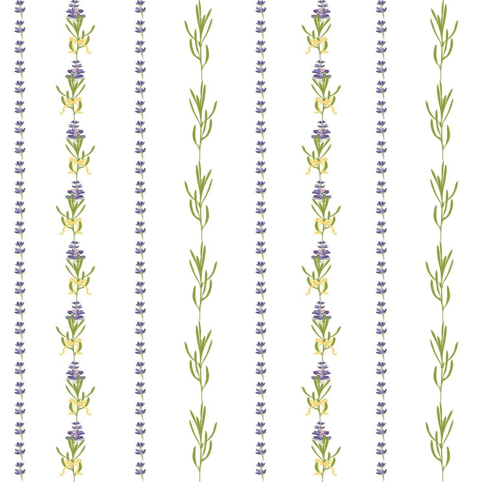 Seamless pattern with violet Lavender beautiful flower template in flat watercolor style isolated on white background for wedding card, invitation, travel flayer. Botanical illustration. vector