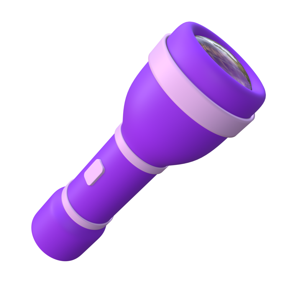 Stylized 3D Flashlight Illustration Design png