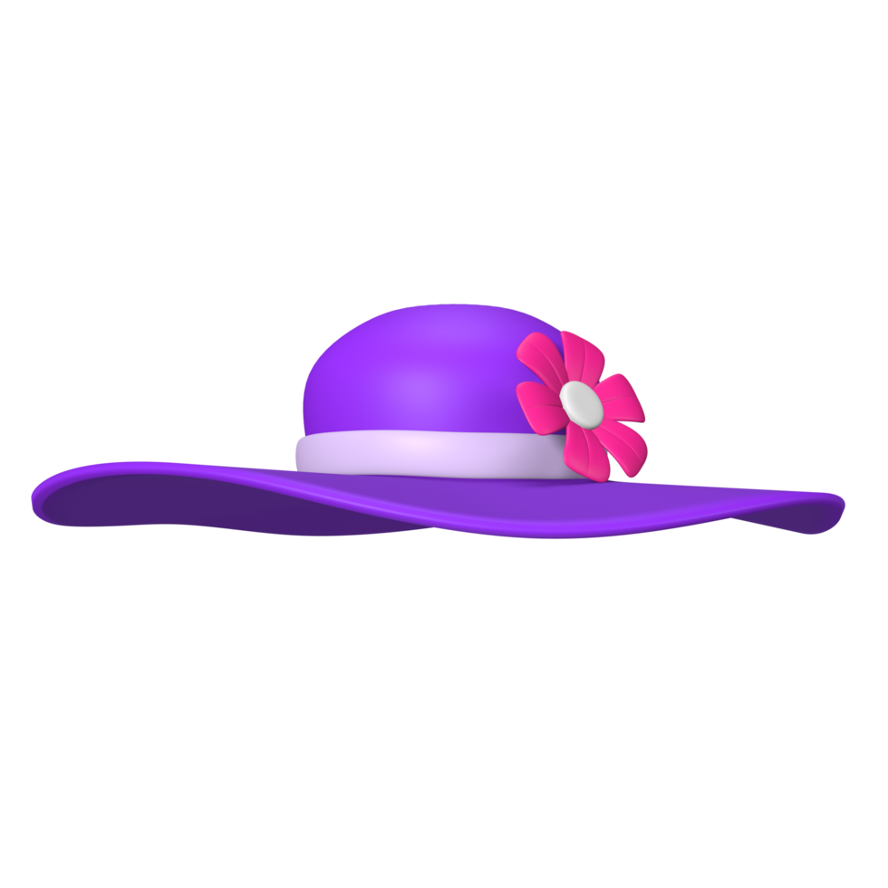 ilustração 3D de chapéu de praia png