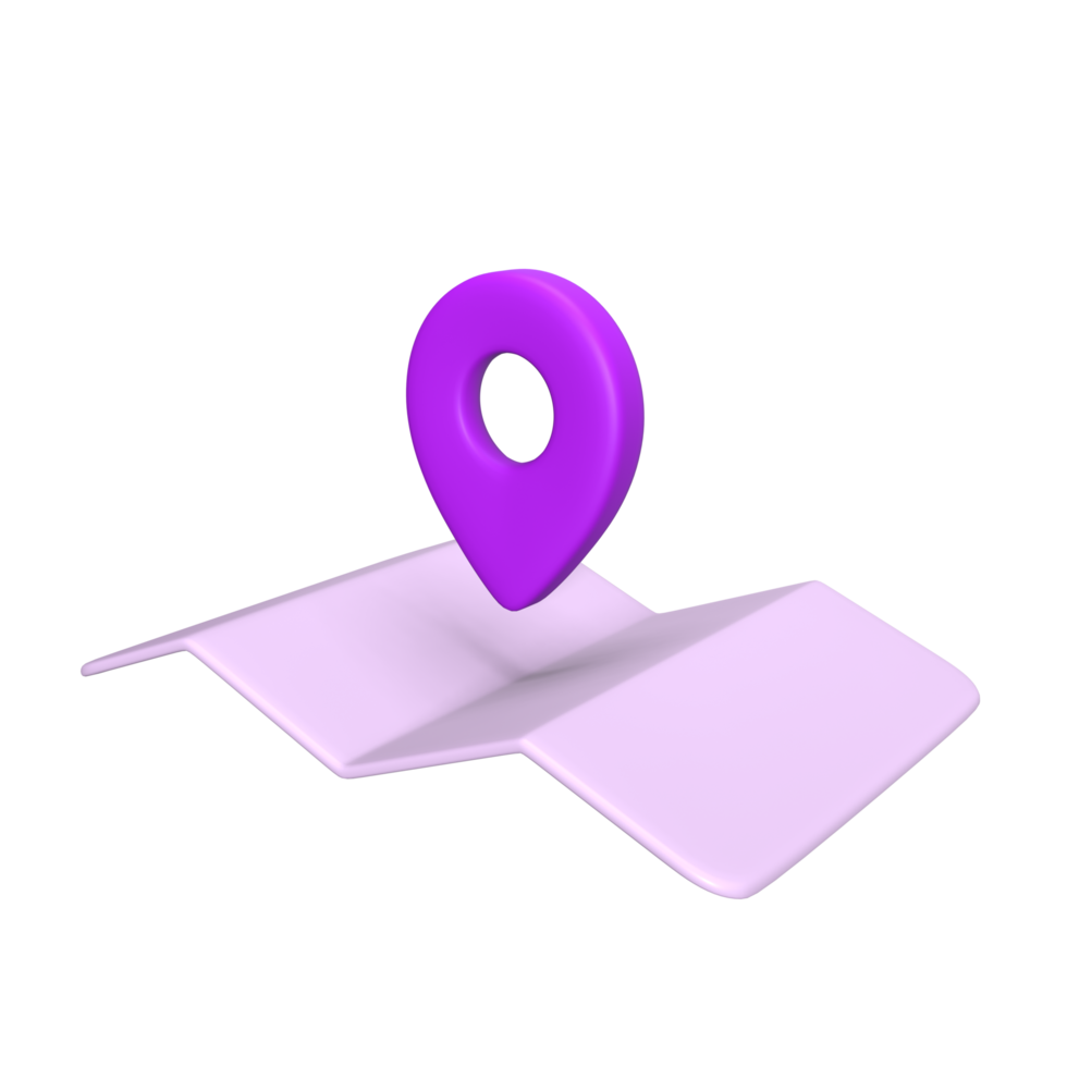 ilustração de mapa 3D com pino azul png