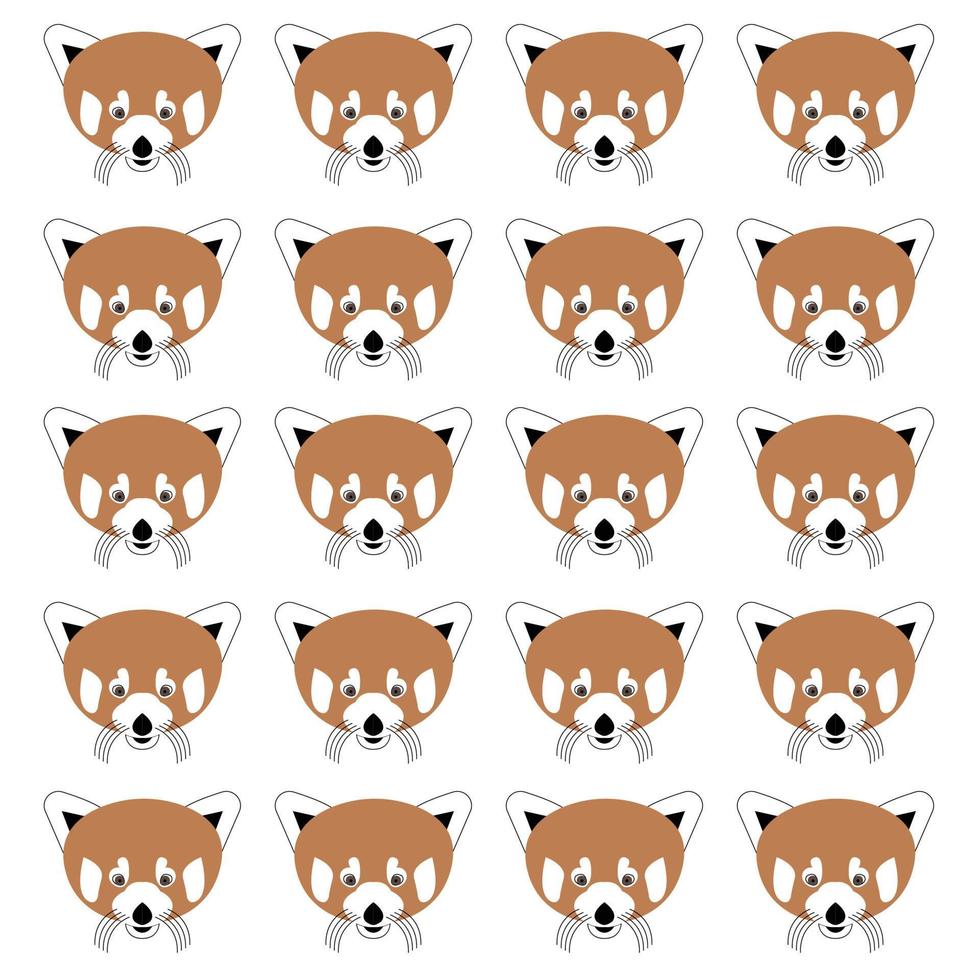 background made of red pandas vector