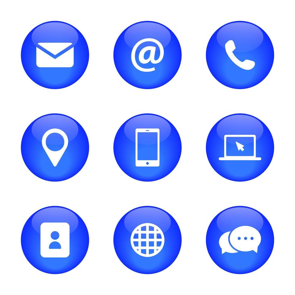 Contact As Glossy Icon Solid Style isolated vector