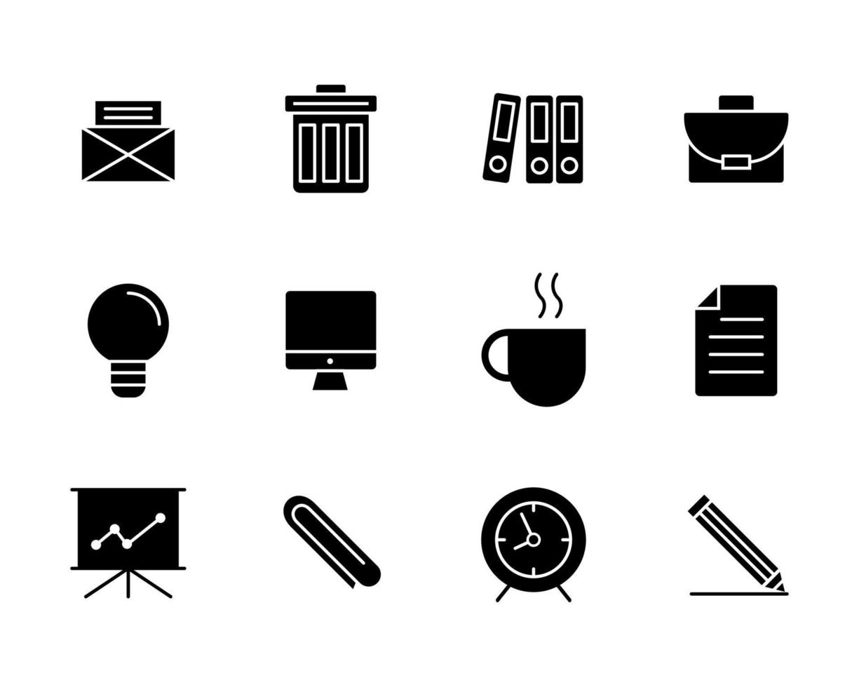 office line icons set vector 10998622 Vector Art at Vecteezy