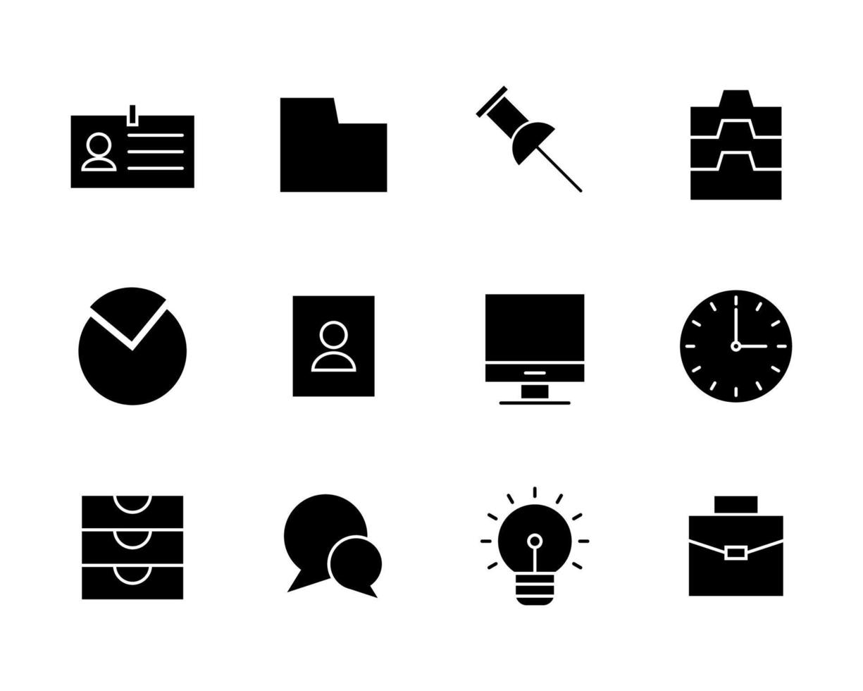 office line icons set vector