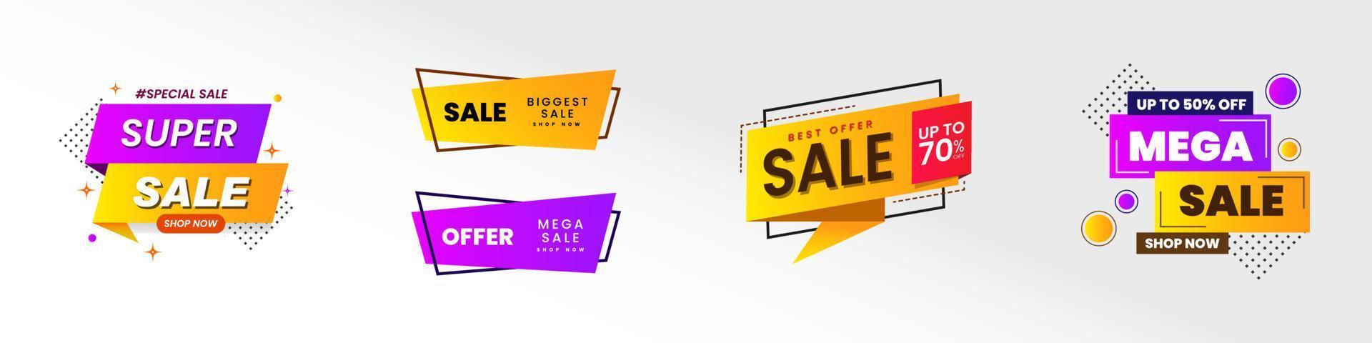 banner de venta de conjunto de ilustración vectorial vector