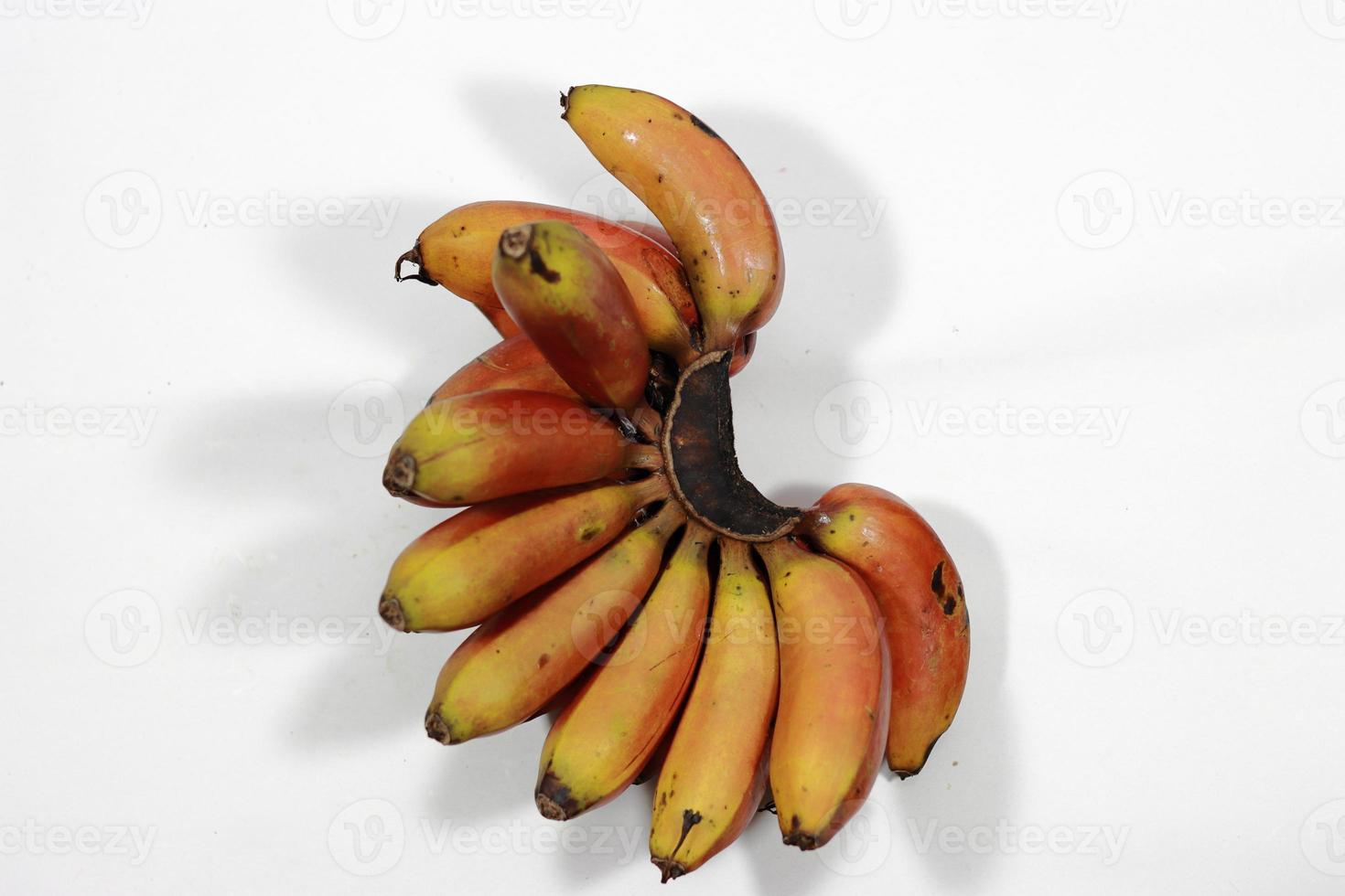 Red banana isolated over white background. Banana on white background photo
