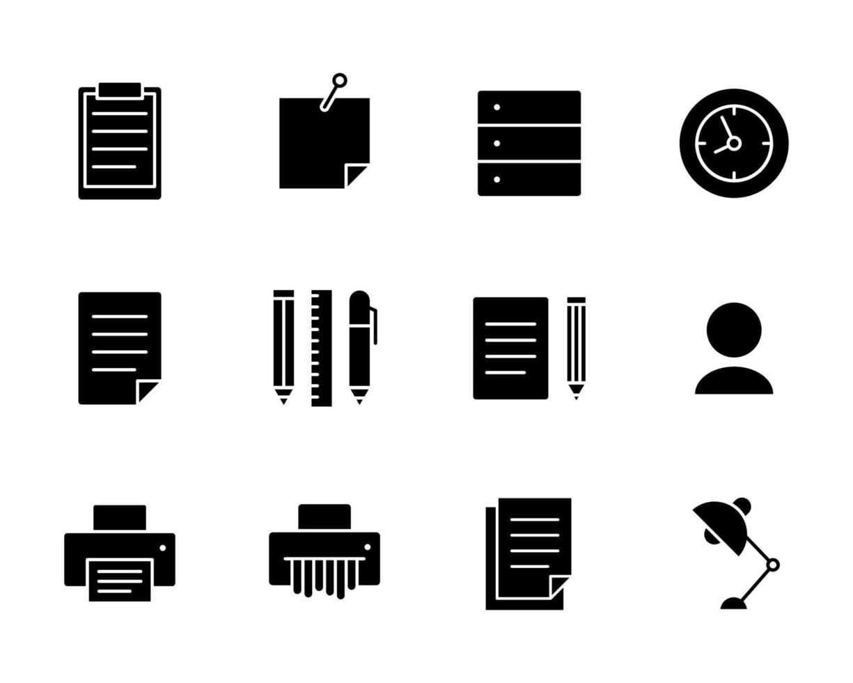 office line icons set vector
