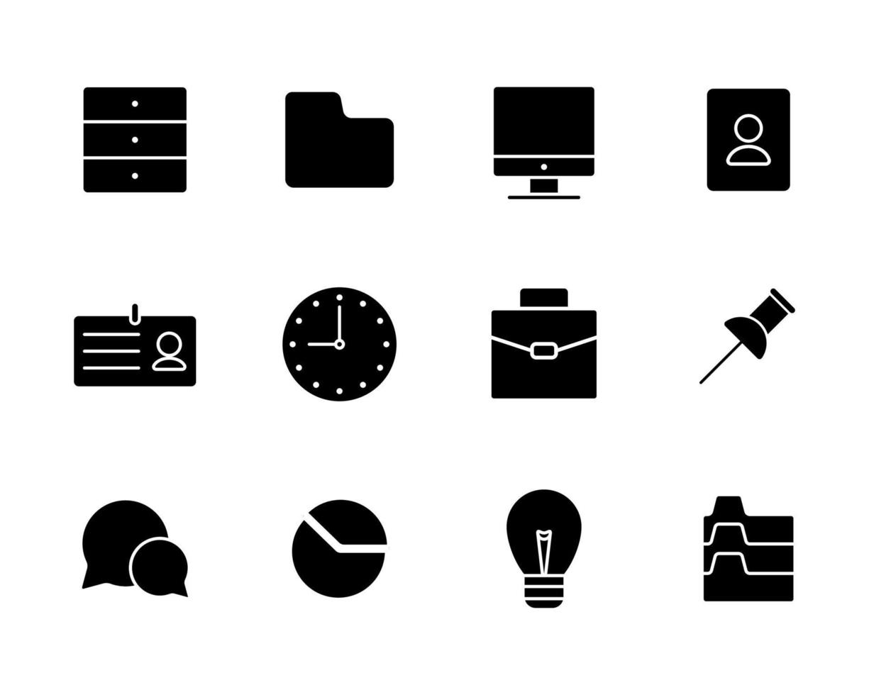 office line icons set vector