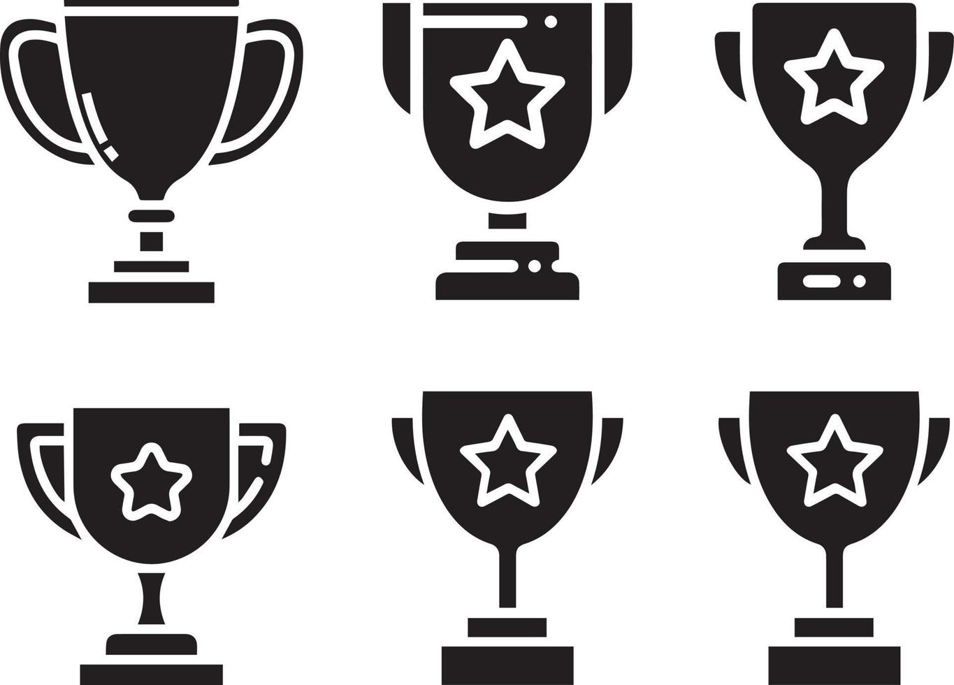 trophy icon set. Award and Prize icons. Trophy and Achievement vector icon set. Trophy cup in flat style set. Trophy cup, Medal, Winner prize icon