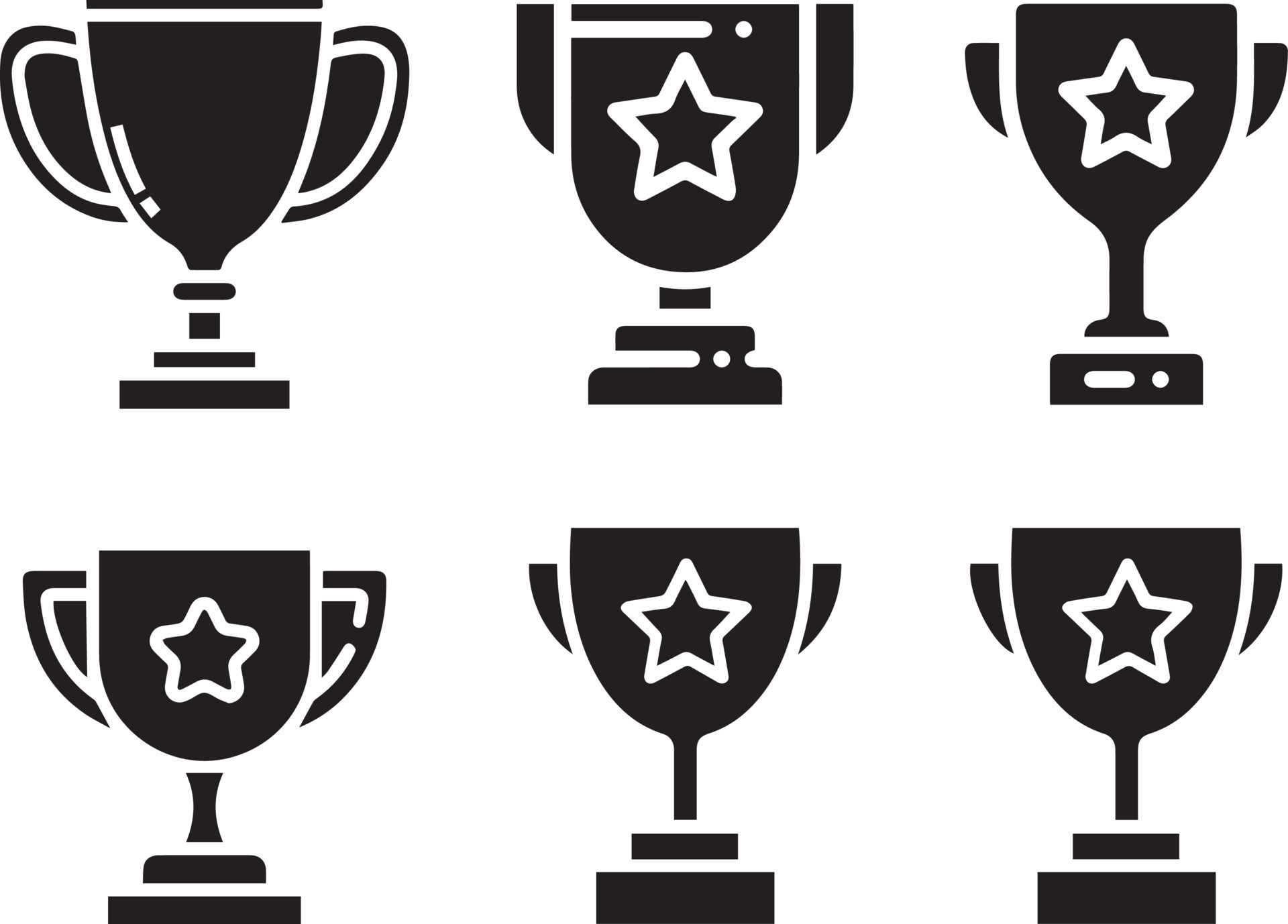 Trophy Icon Set Award And Prize Icons Trophy And Achievement Vector Trophy Icon Set Award And Prize Icons Trophy And Achievement Vector