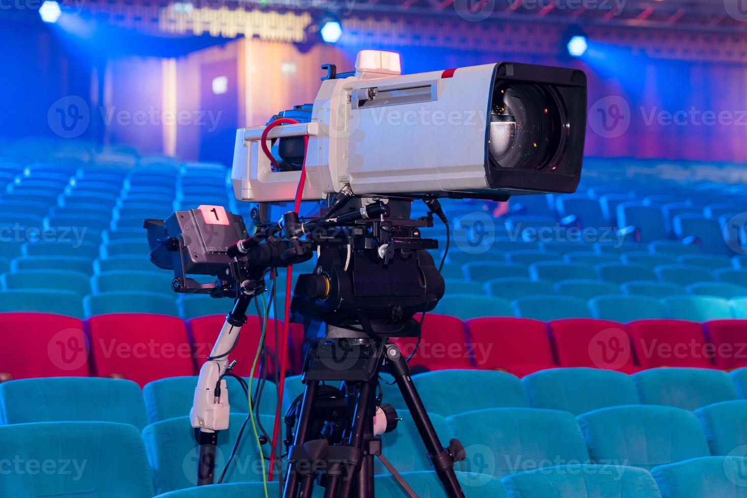 A professional television camera for filming concerts and events photo