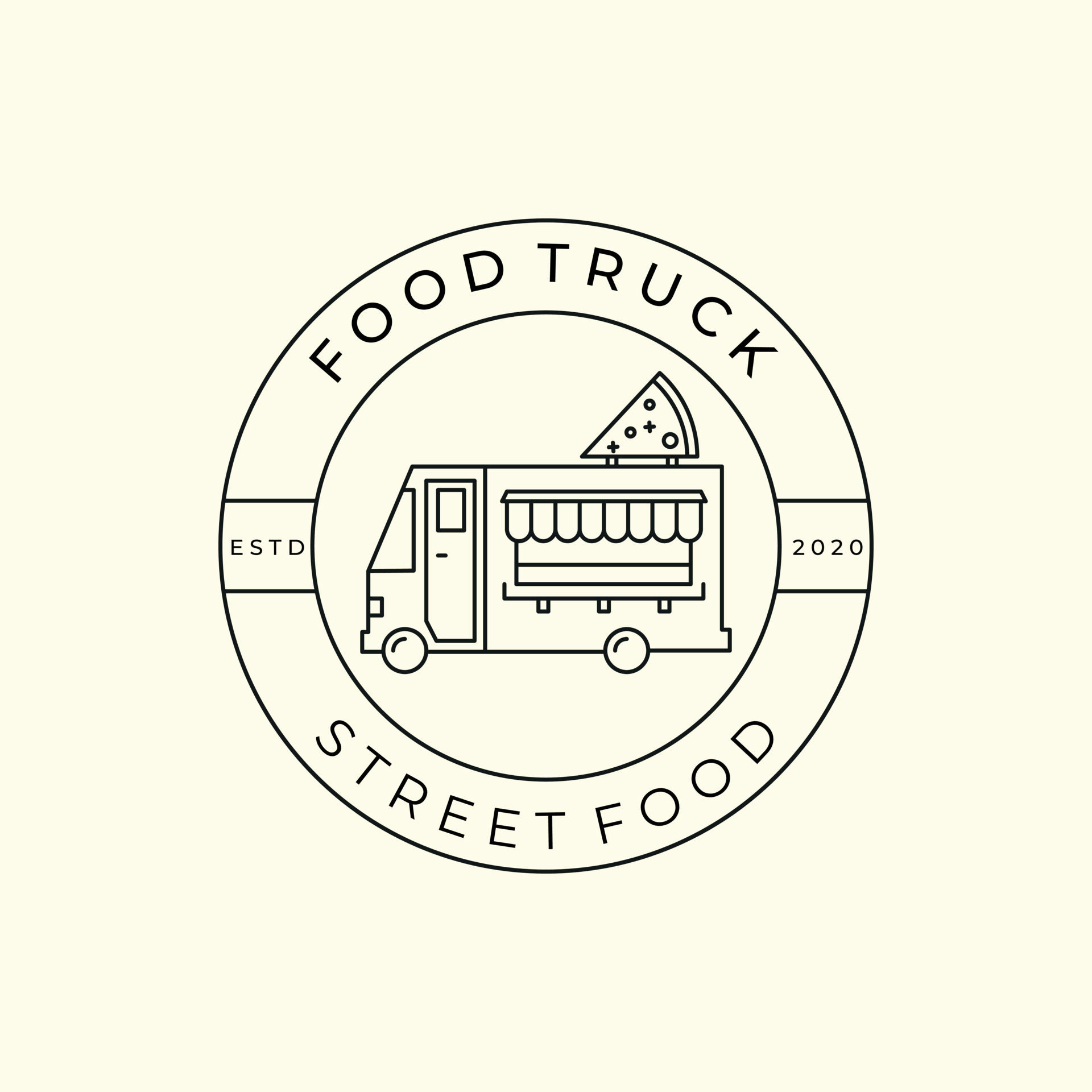 street food linear and emblem style logo vector icon design template ...