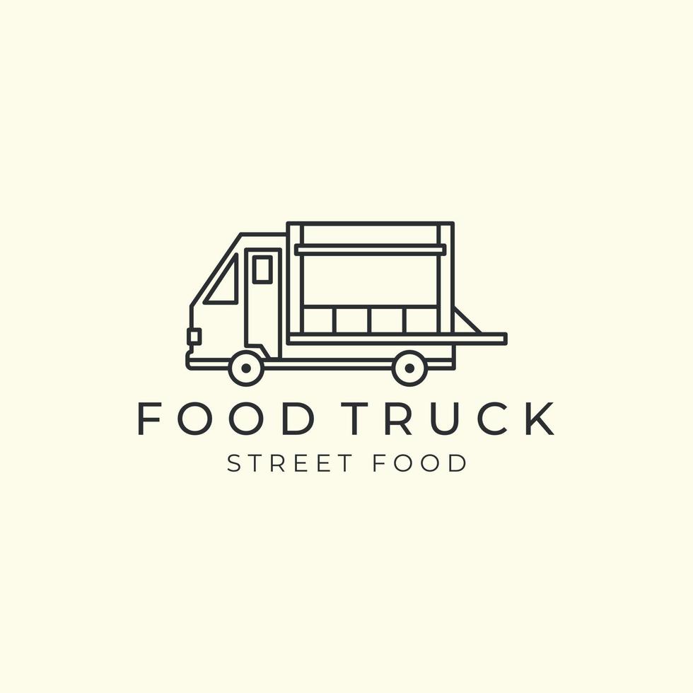 street food linear style logo vector icon design template illustration