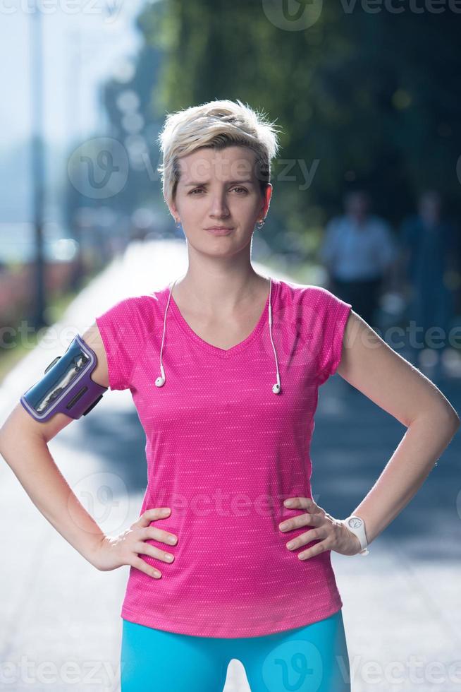 jogging woman portrait photo