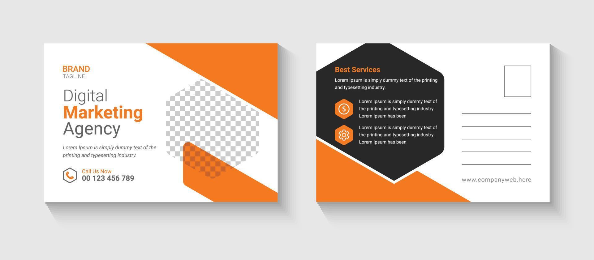 Postcard Design Template Layout vector