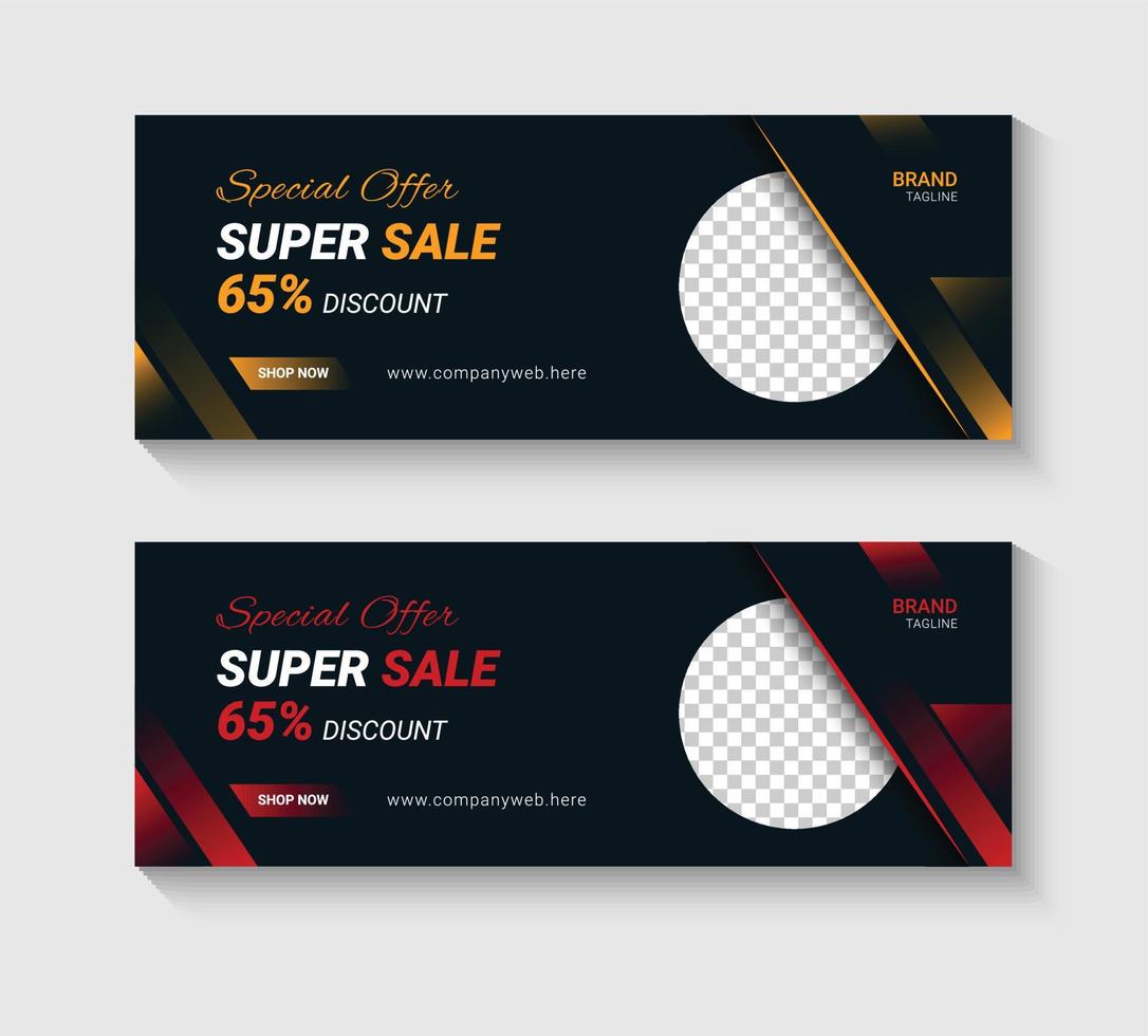 Super Sale Web Banner Design Template vector