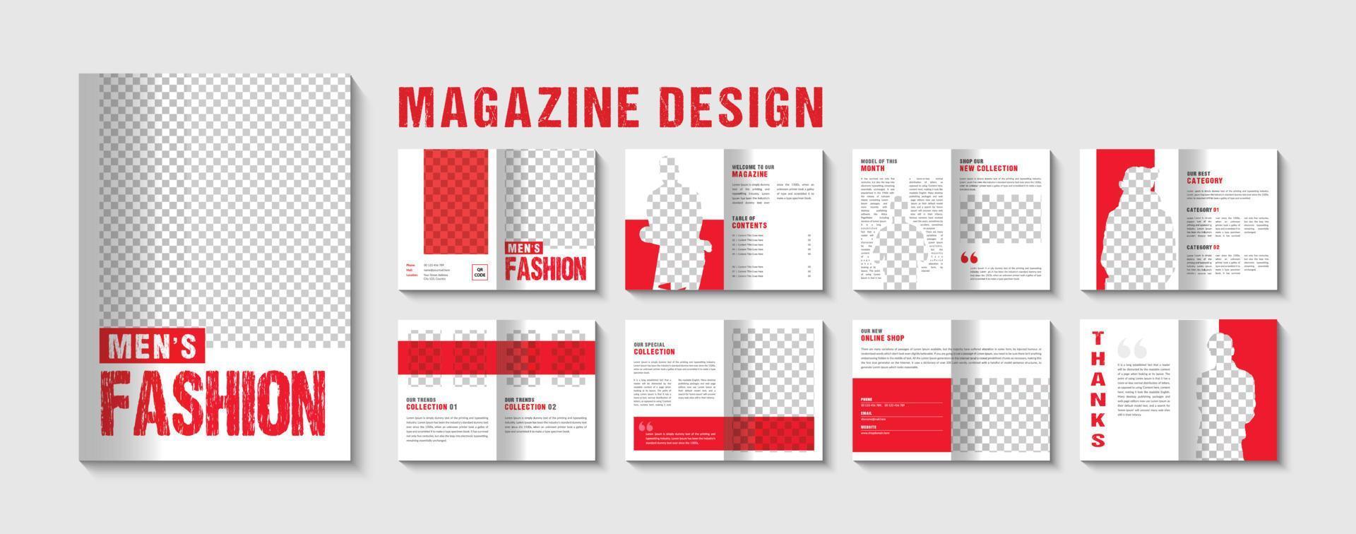 plantilla de diseño de revista con concepto de moda vector