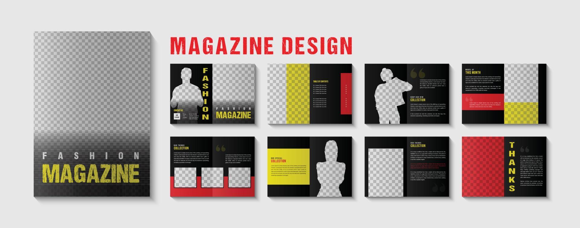 Magazine Design Template with Fashion Concept vector