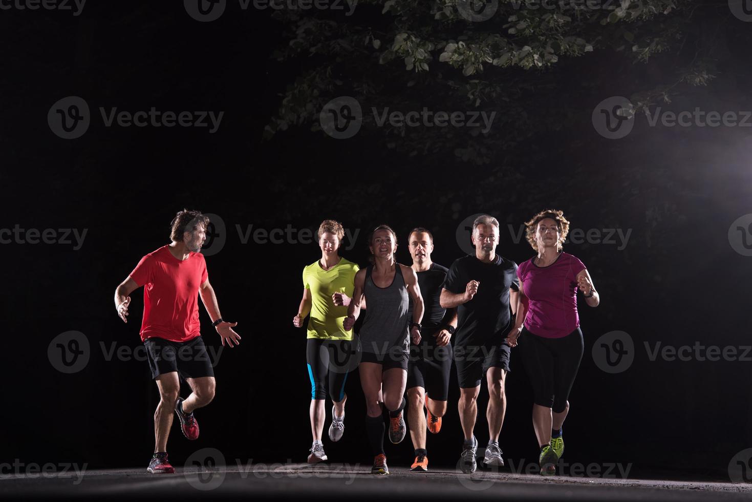 runners team on the night training photo