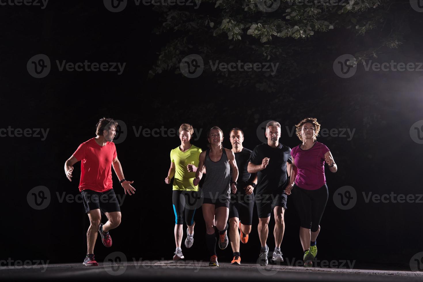 runners team on the night training photo