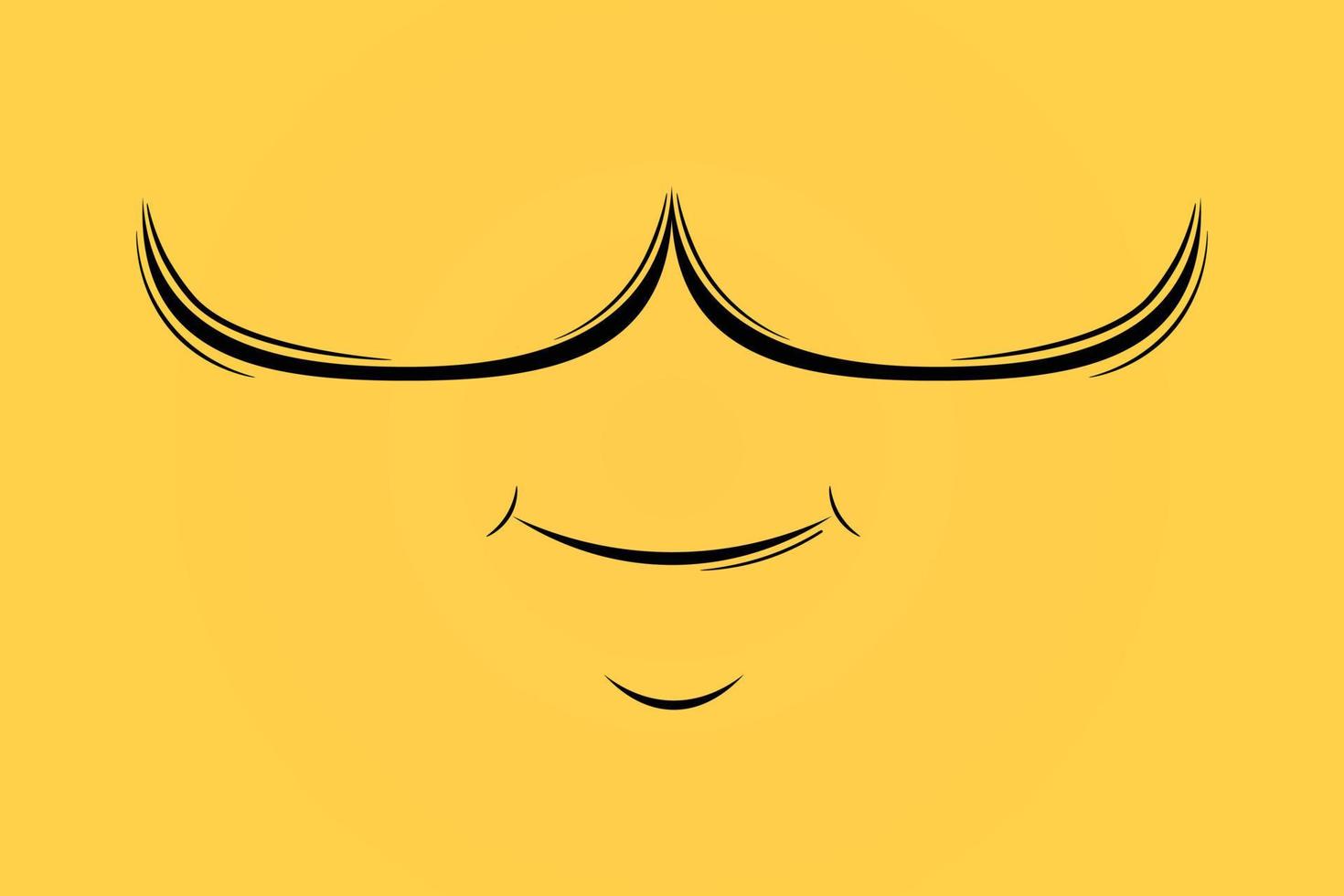 icono sonrisa logo en fondo amarillo vector ilustración plana