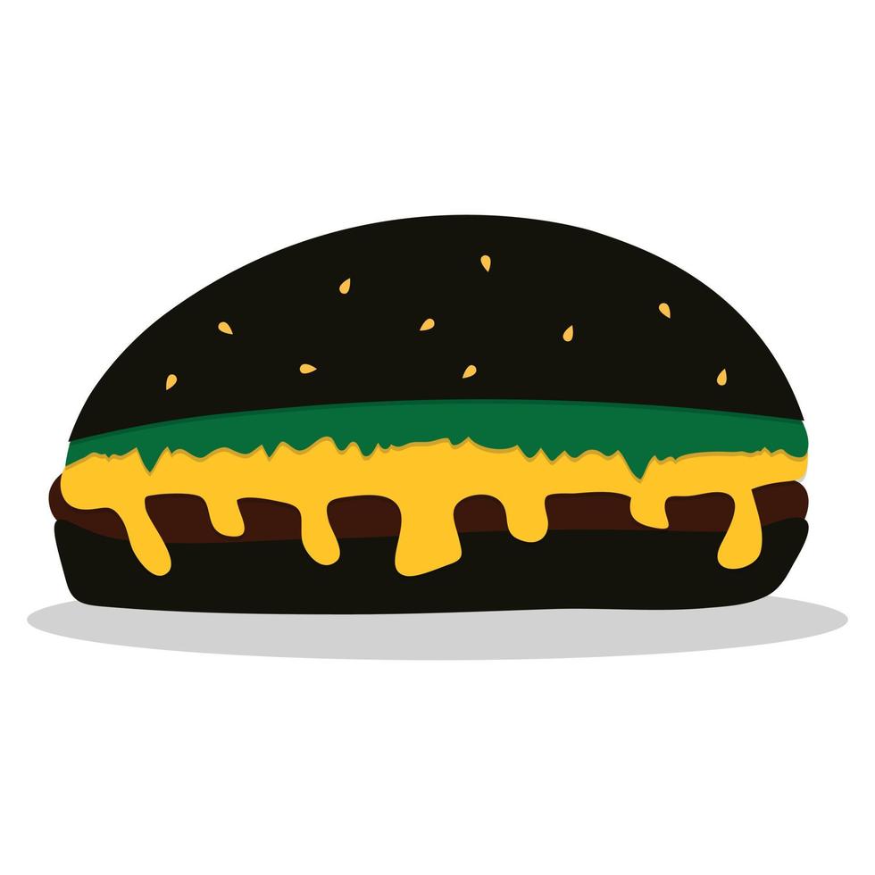 Burger icon. Flat Vector illustration icon juicy delicious hamburger or Cheeseburger isolated on white background.