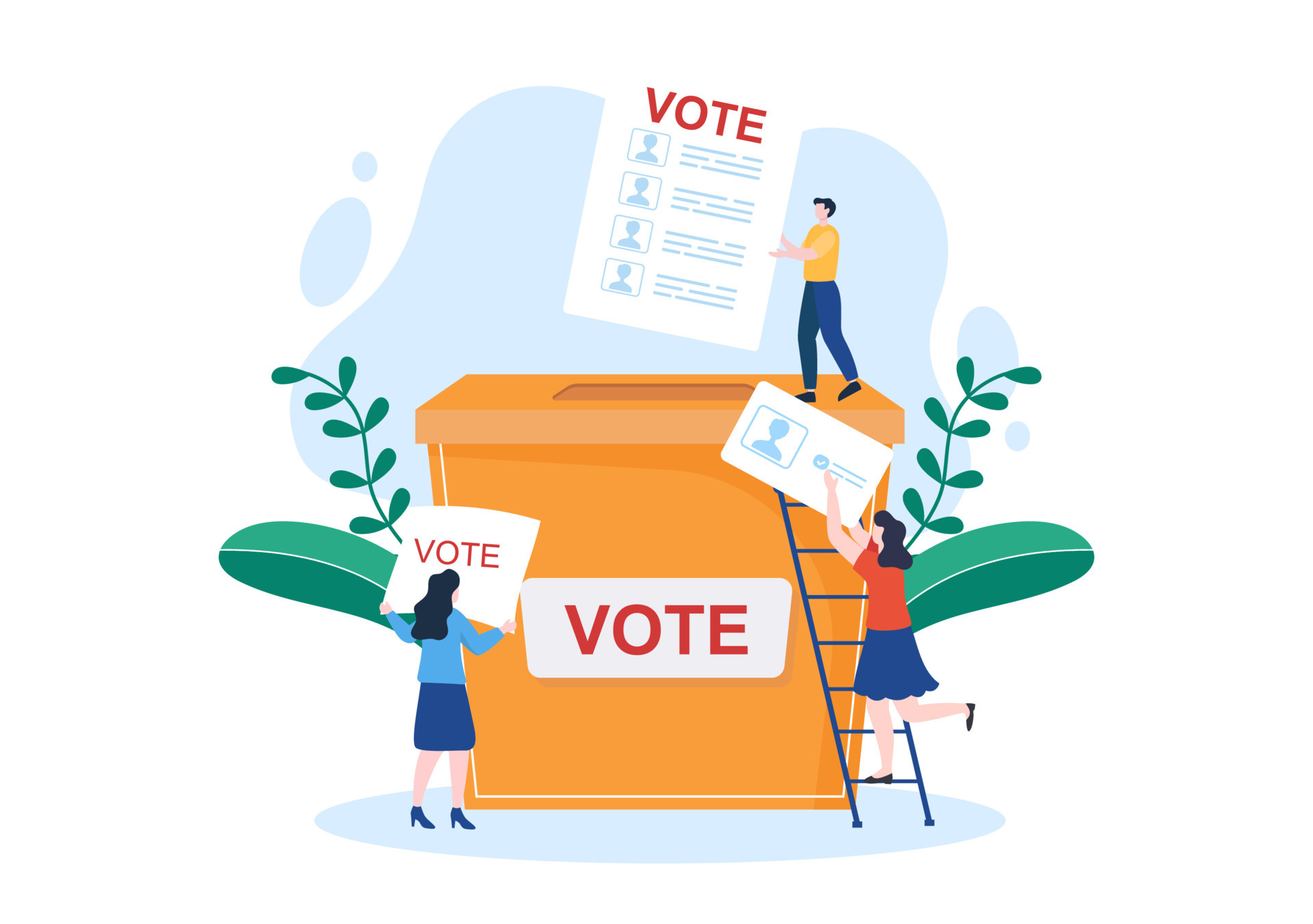 Page votes. Polling place icon.
