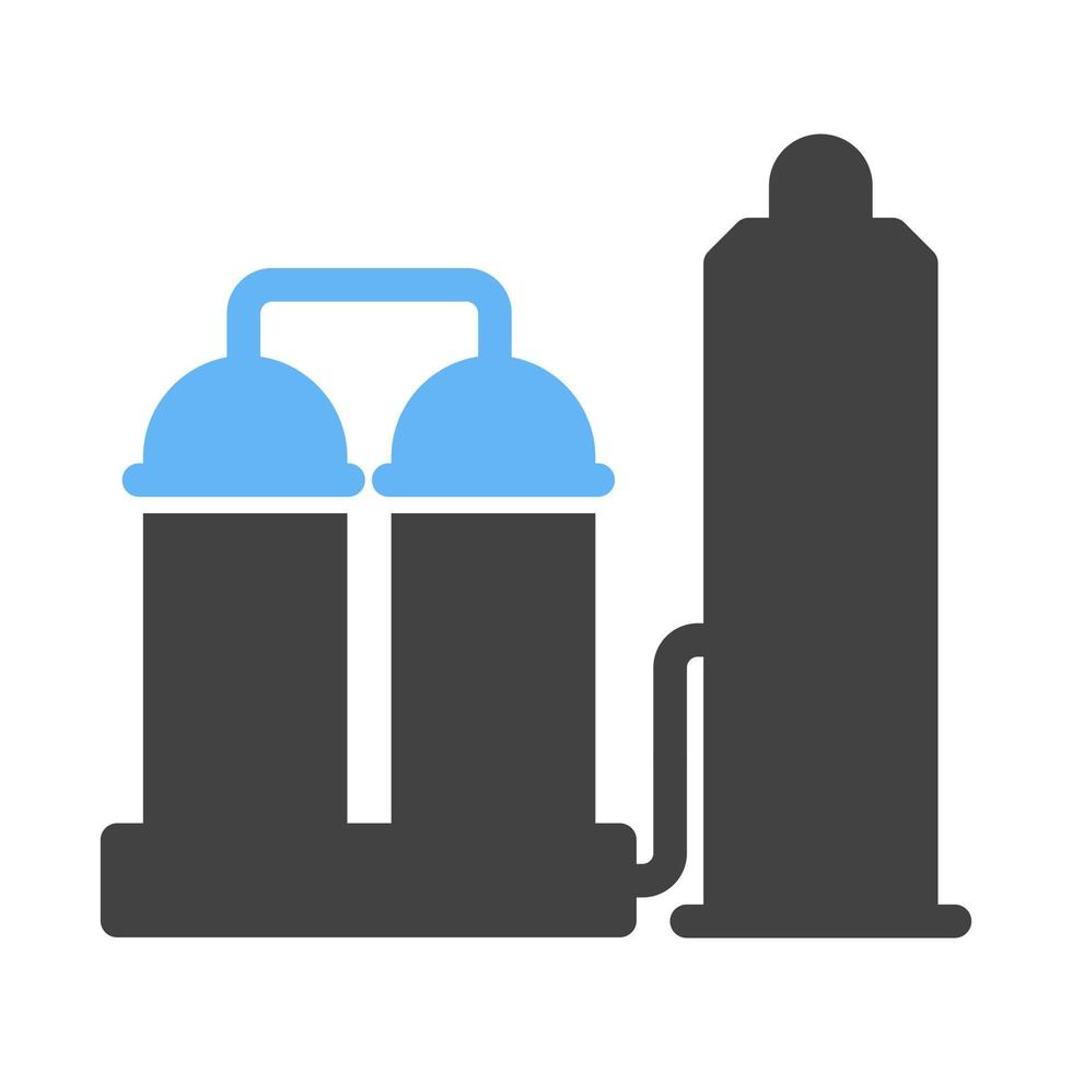 Refinery Glyph Blue and Black Icon vector