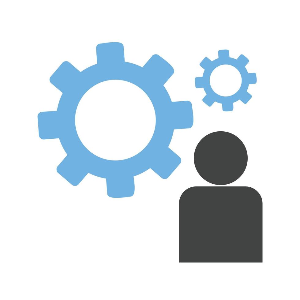 User Settings Glyph Blue and Black Icon vector