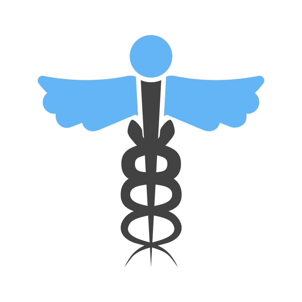 Medical Sign I Glyph Blue and Black Icon vector