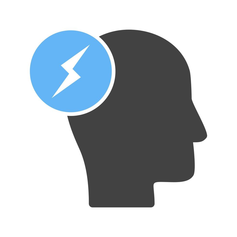Brainstorming Techniques Glyph Blue and Black Icon vector
