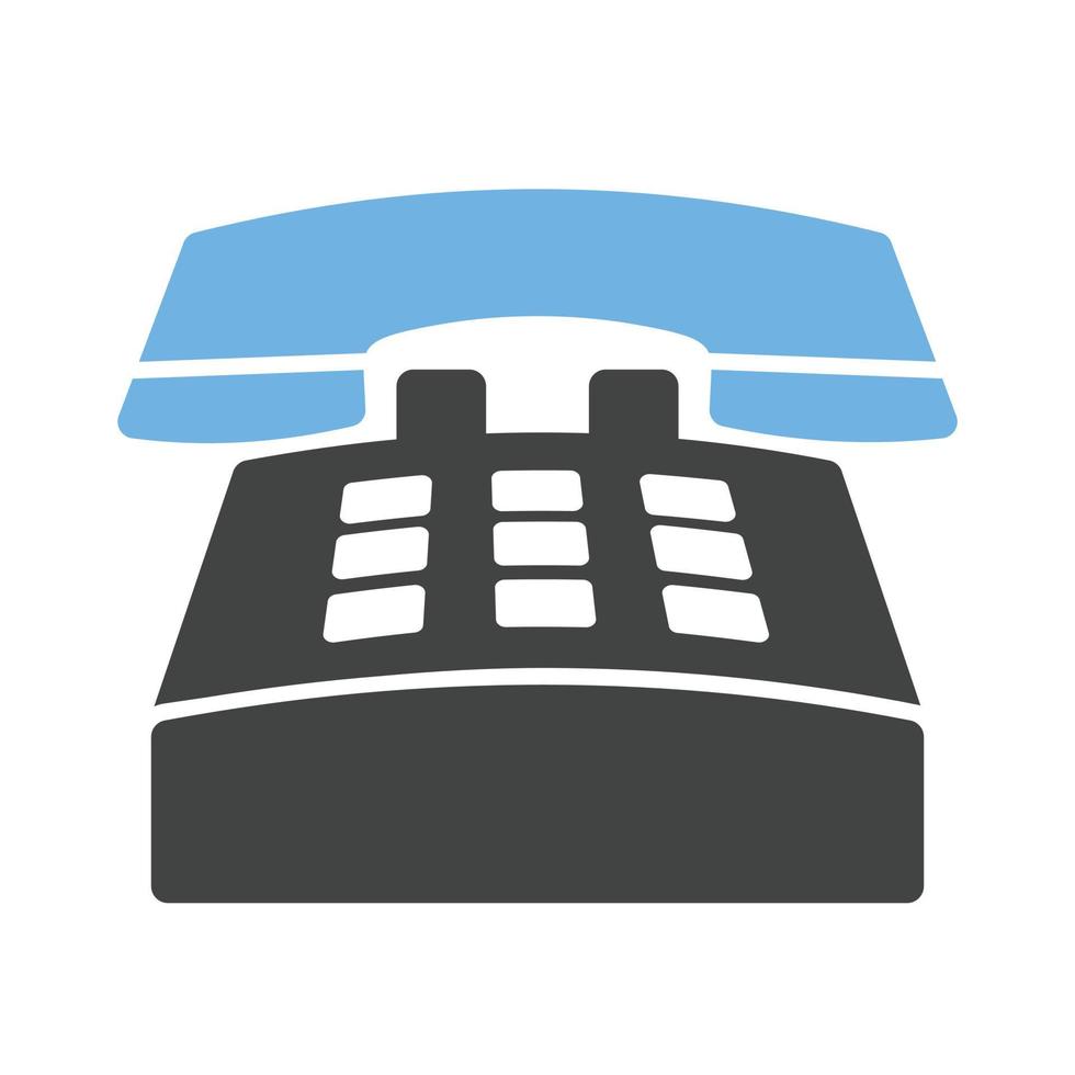 Telephone Glyph Blue and Black Icon vector